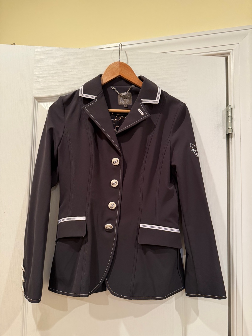 Goode Rider Equestrian Classic Women's Show Jacket with White Piping
